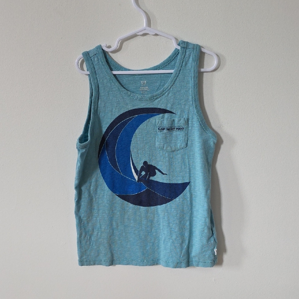 GAP Teal Tank Top with Surfing Design, Small